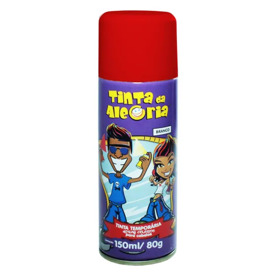 Tinta Spray Para Cabelo Lavável Vermelha 150ml Tinta da Alegria