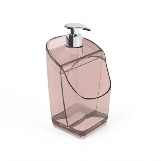 Porta Detergente e Esponja Premium Rosa Translucido Uz