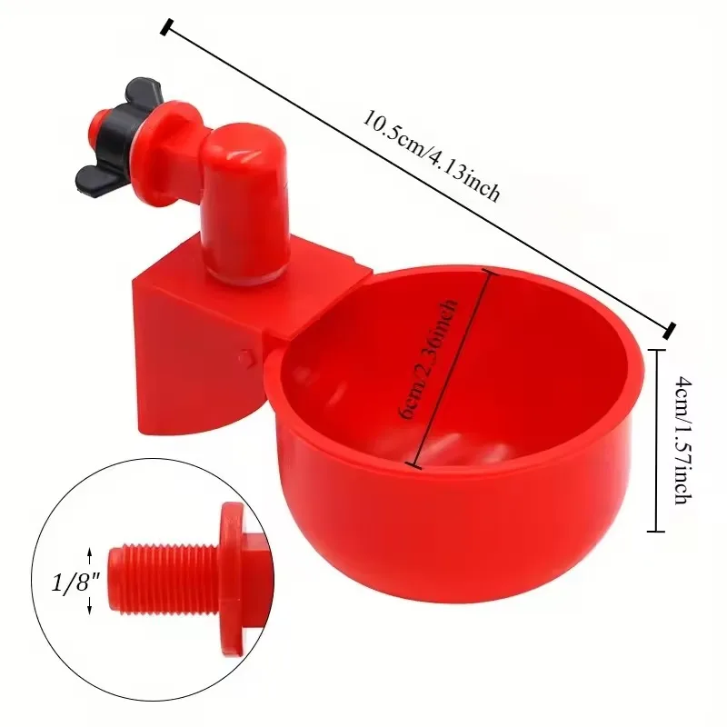Kit 10 Bebedouro Automático para Galinha 65ml com Rosca 1/8 - Imagem 2