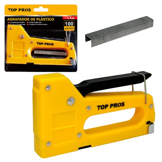 Grampeador para Tapeceiro 4-8mm Com 100 Grampos TOP4990