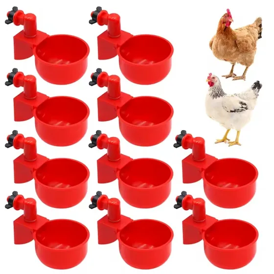 Kit 10 Bebedouro Automático para Galinha 65ml com Rosca 1/8
