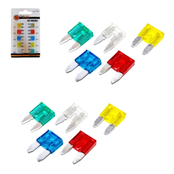 Fusivel Automotivo Pequeno Mini Lamina kit com 10 Peças