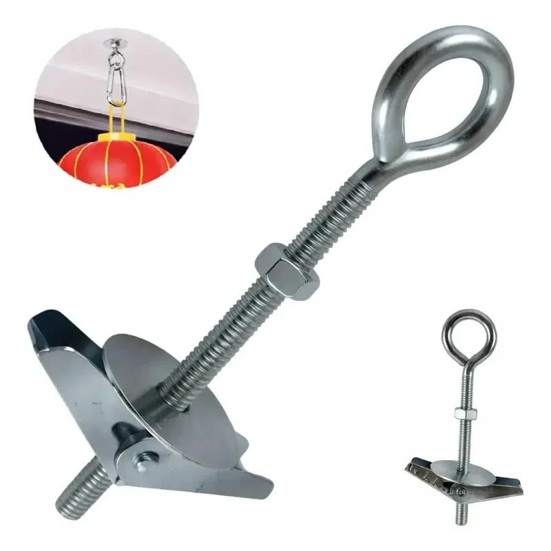 Kit 10 Gancho Olhal Bucha Basculante M6x70mm Teto Drywall - Imagem 4