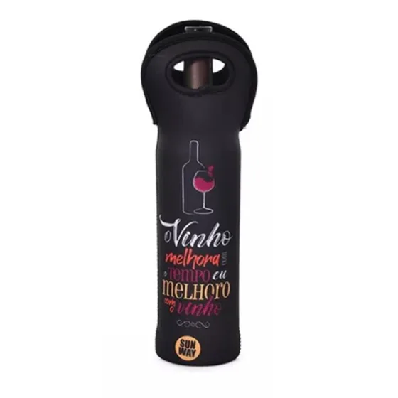 Capa Térmica Para Garrafa de Vinho em Poliéster 750/1000ml