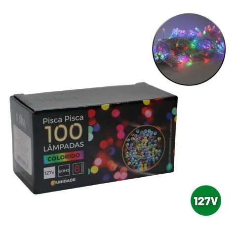 Pisca pisca colorido 100 lâmpadas 9m 8 funções 110v - Imagem 3