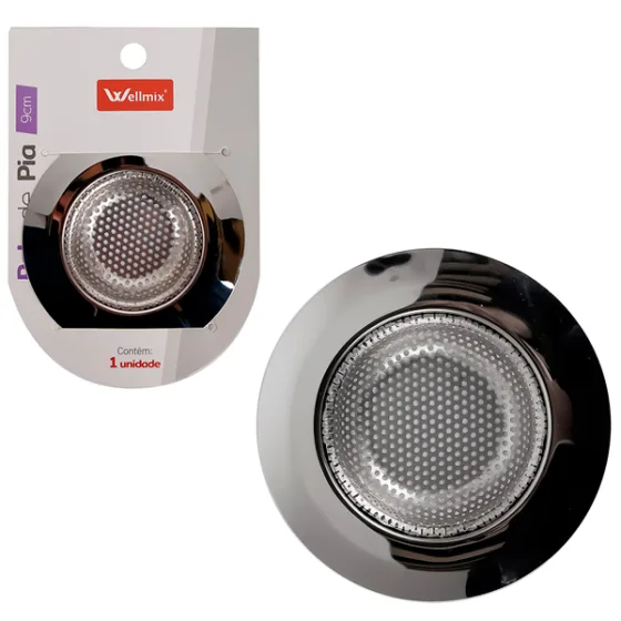 Ralo Para Pia Inox 9 cm Evita Entupimento de Canos