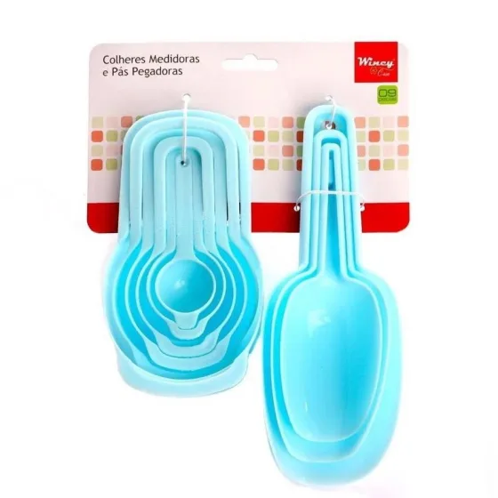 Kit Conjunto Medidor Colheres e Pá Pegadora - 9 Peças