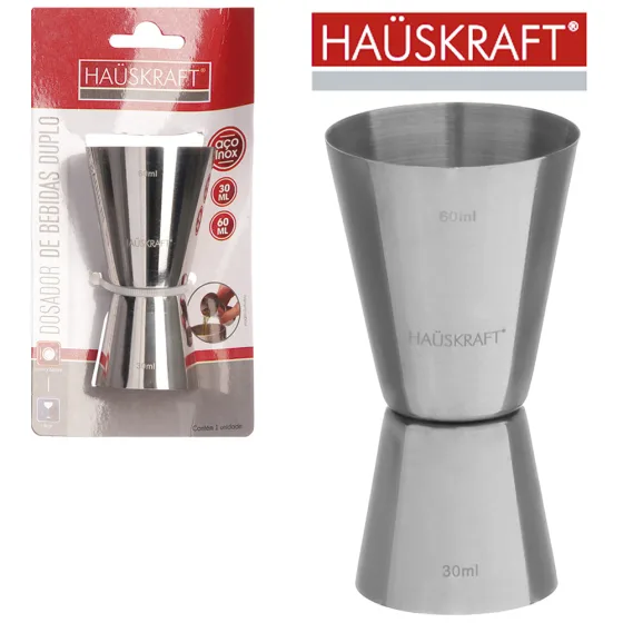 Dosador de Drinks Duplo 60/30ml Inox