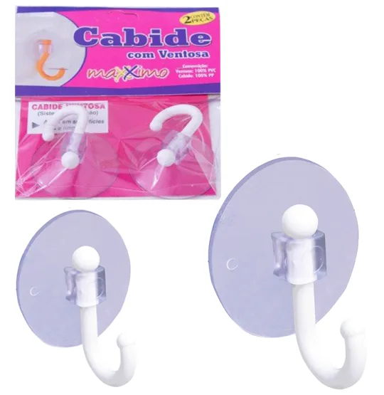 Kit 2 Cabides Ganchos De Parede Com Ventosa - Imagem 3