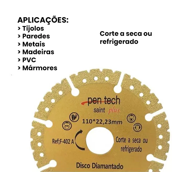 Disco de Corte Diamantado Multiuso 110mm x 22,23mm - Imagem 3