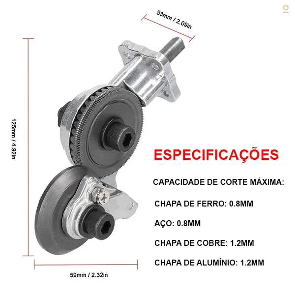 Cortador de Chapas de Metal Para Parafusadeira - Imagem 3