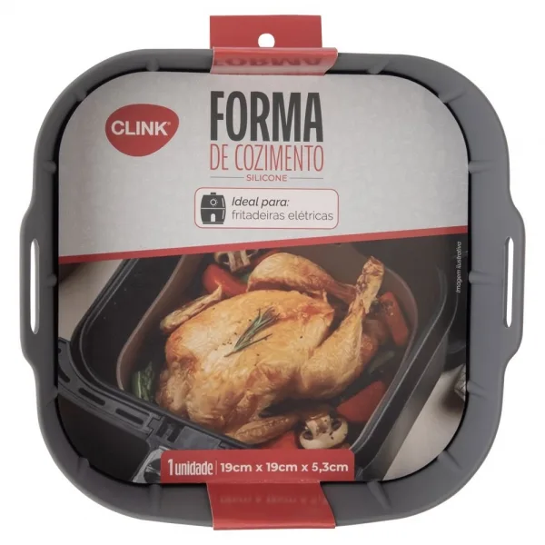 Forma de Silicone Quadrada com Alça para Air Fryer 19cm - Imagem 2