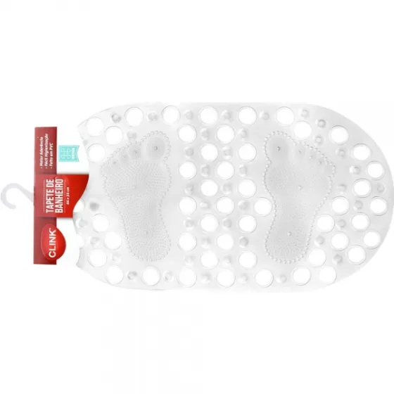 Tapete para Banheiro Antiderrapante Com Ventosas Oval 67x35cm