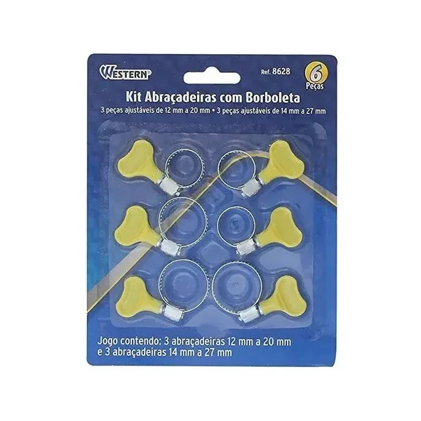 Kit de abraçadeira borboleta 6 peças - Western 8628 - Imagem 2
