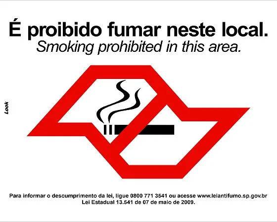 Placa Sinalização Aviso Proibido Fumar Lei Nº 13541 20x25cm