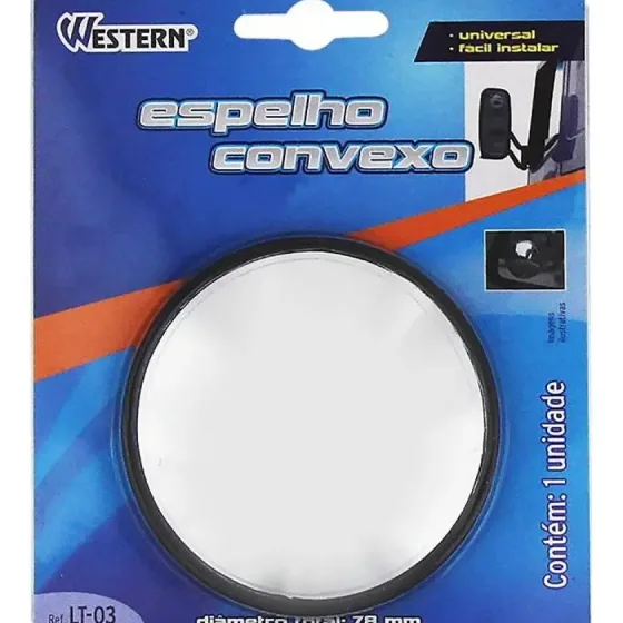 Espelho Auxiliar Convexo Retrovisor Redondo 78mm Autoadesivo 1 Un