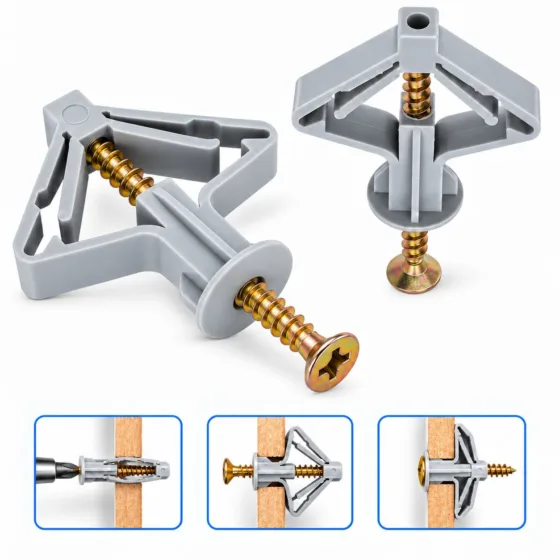 Kit 30 Buchas Âncora Gesso Drywall com 30 Parafusos