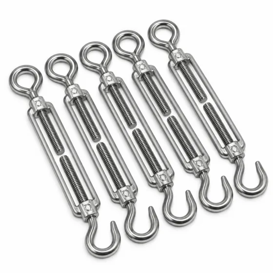 Kit 5 Tensores Esticadores Cabo de Aço M6 Inox 304 Tipo OC