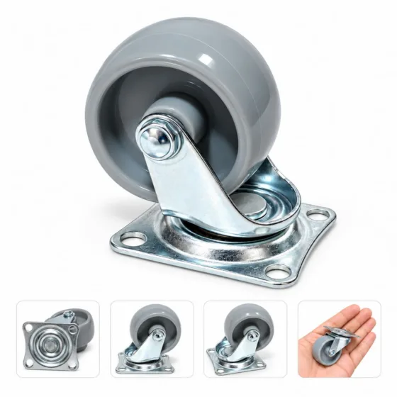 Kit 4 Rodízios Giratórios 360° 32mm com Placa para Móveis